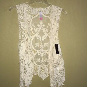 Cream Lace Vest